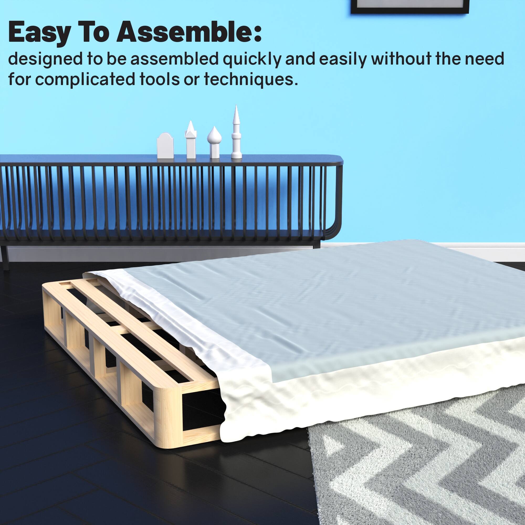 4.5Inch & 8Inch Sturdy Wood Box Spring for Mattress Support